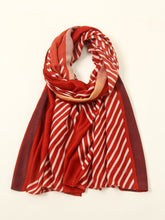 Patchwork stripe printed satin scarf Sai Feel